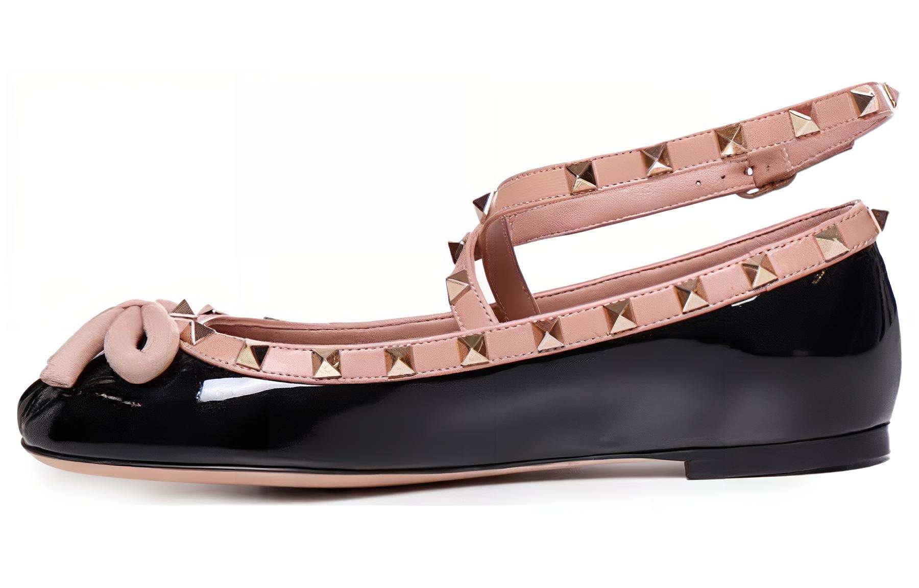 Гаравани Рокстад Балетки с круглым носком Женские Valentino, Черный
