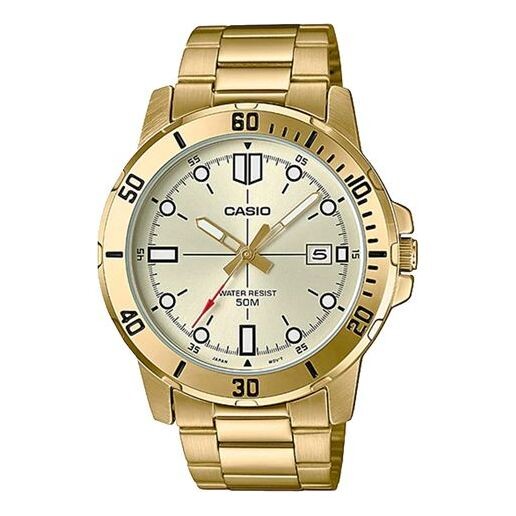 

Часы CASIO Stainless Steel Strap Mens Gold Analog, желтый