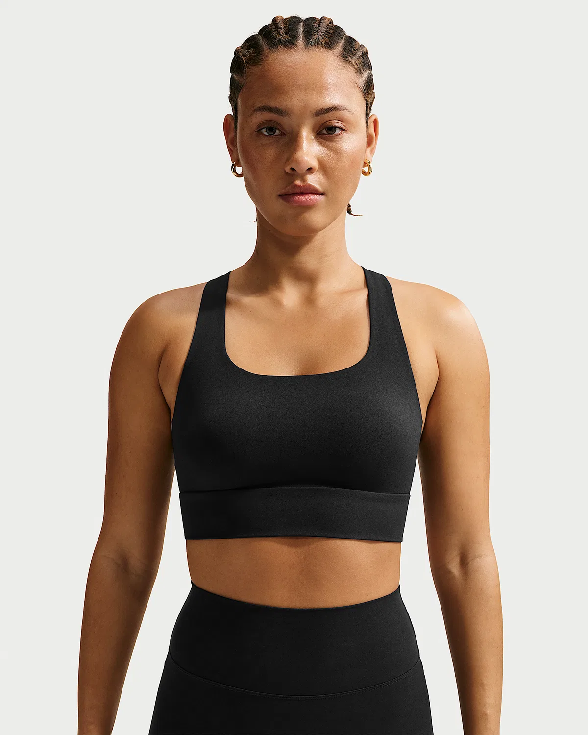 Женский спортивный бюстгальтер Nike Zenvy с легкой поддержкой и удлиненной линией, Black/Cool Grey — фото 2