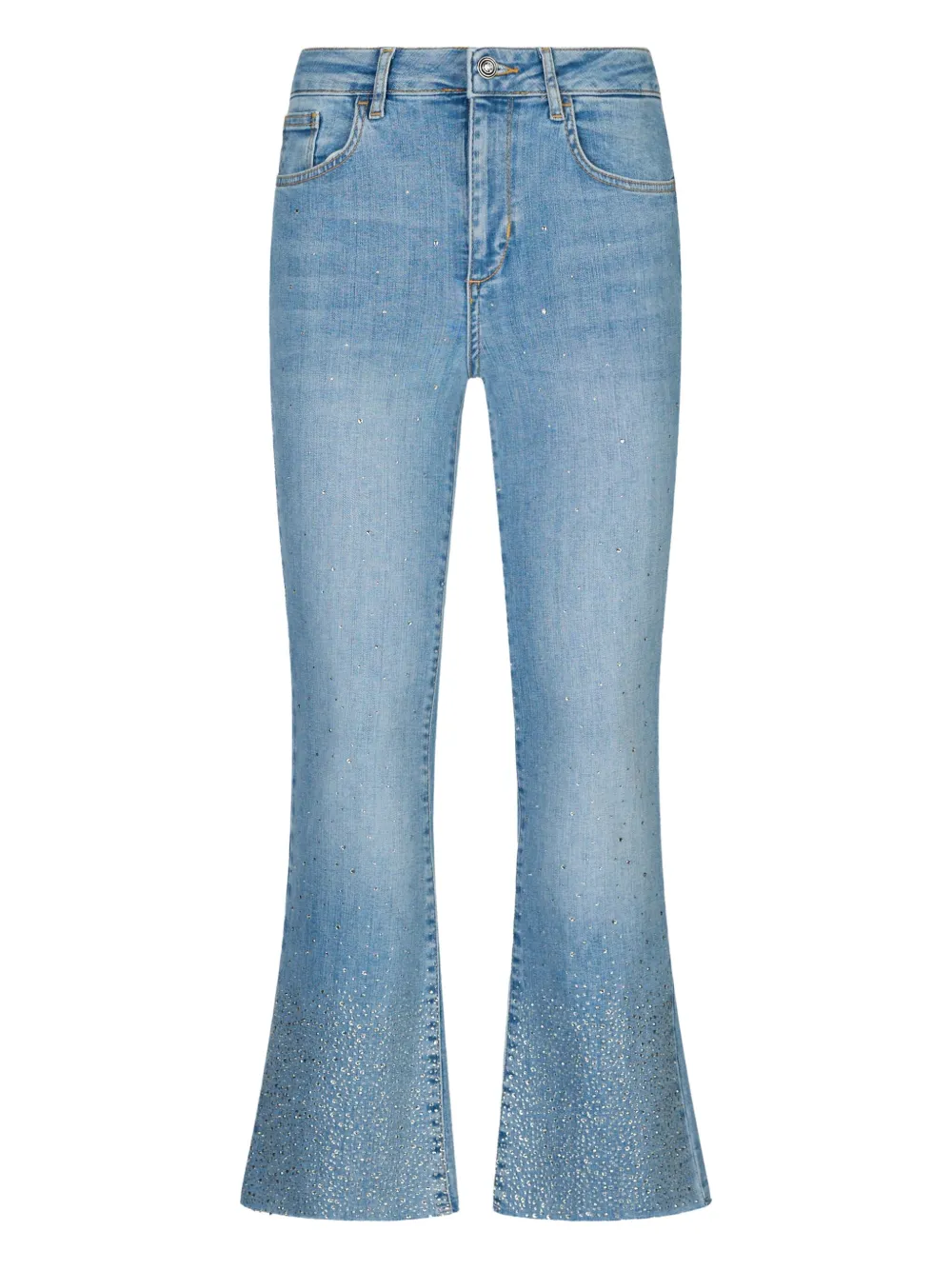 

Расклешенные джинсы, украшенные стразами LIU JO, синий