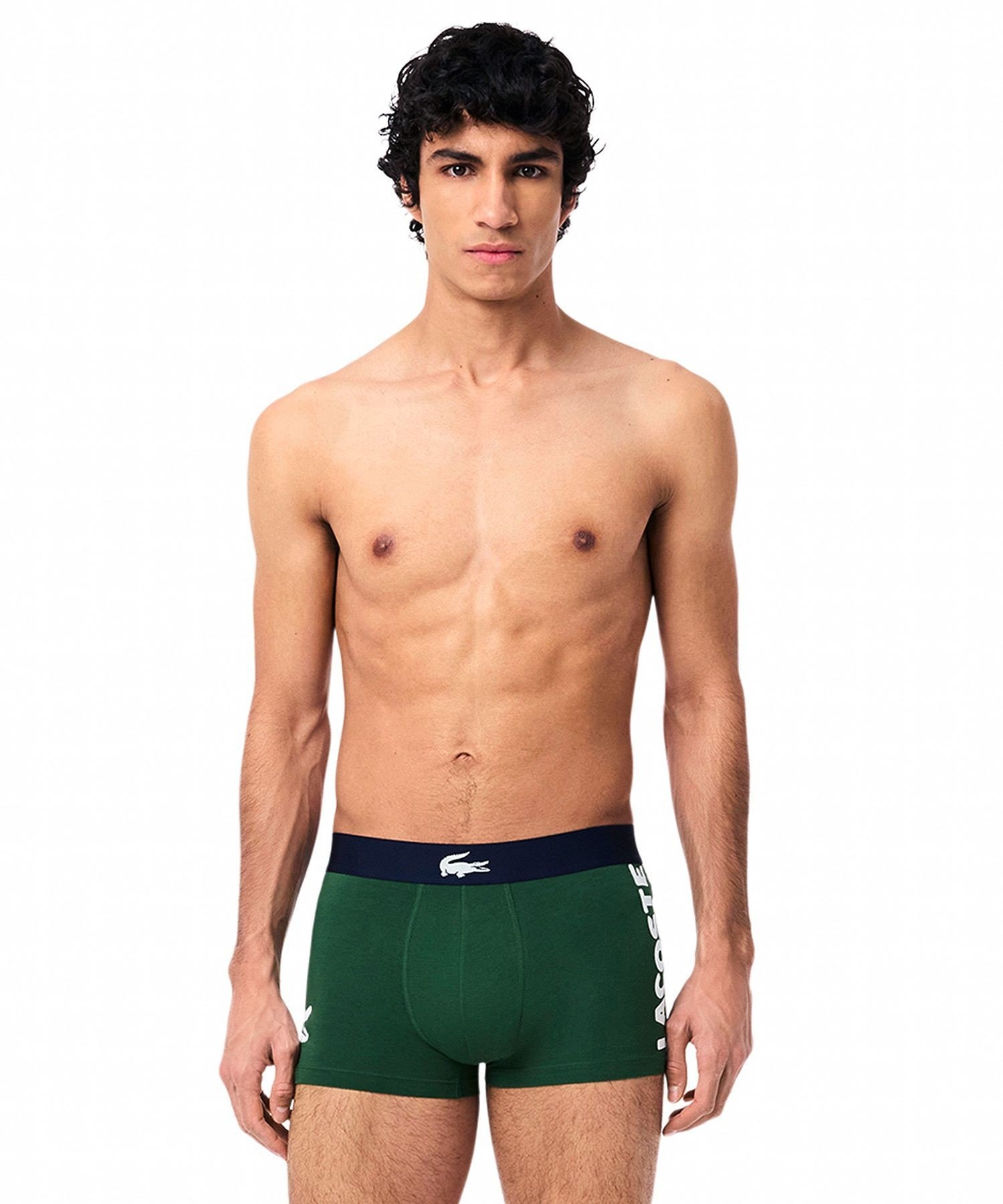 Комплект из 3 трусов-боксеров из эластичного хлопка LACOSTE, Green — фото 3
