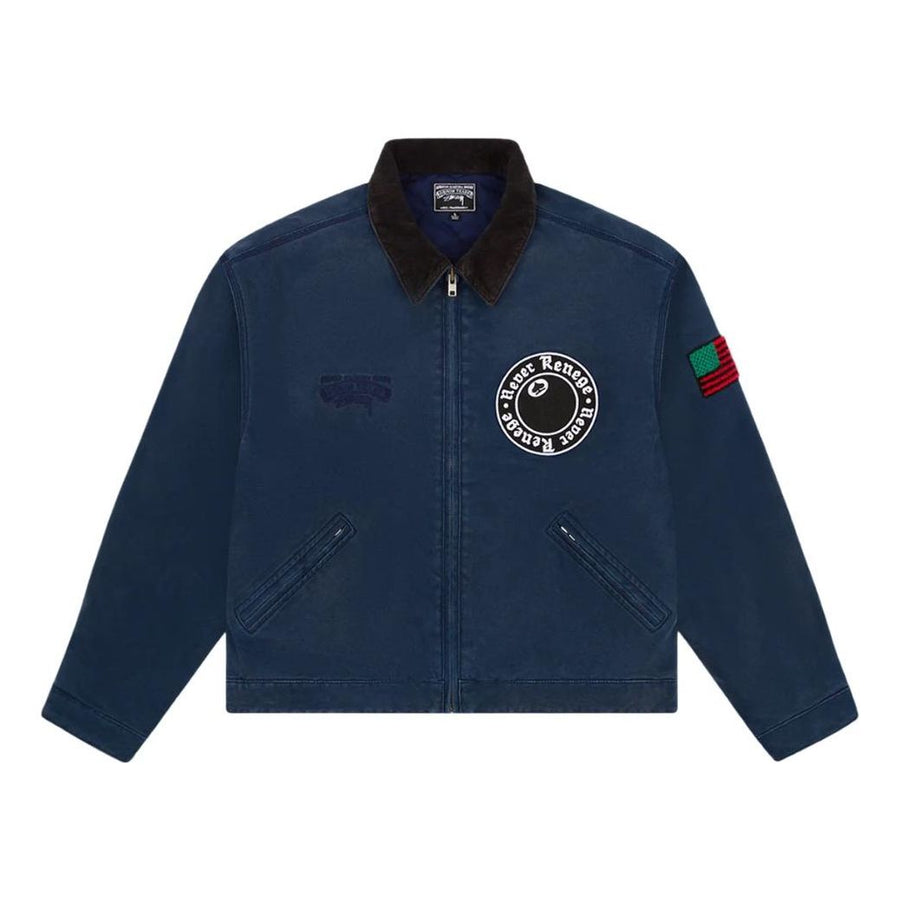 

Куртка Denim Tears x Stussy Never Renege Canvas Work Jacket 'Navy Black', темно-синий
