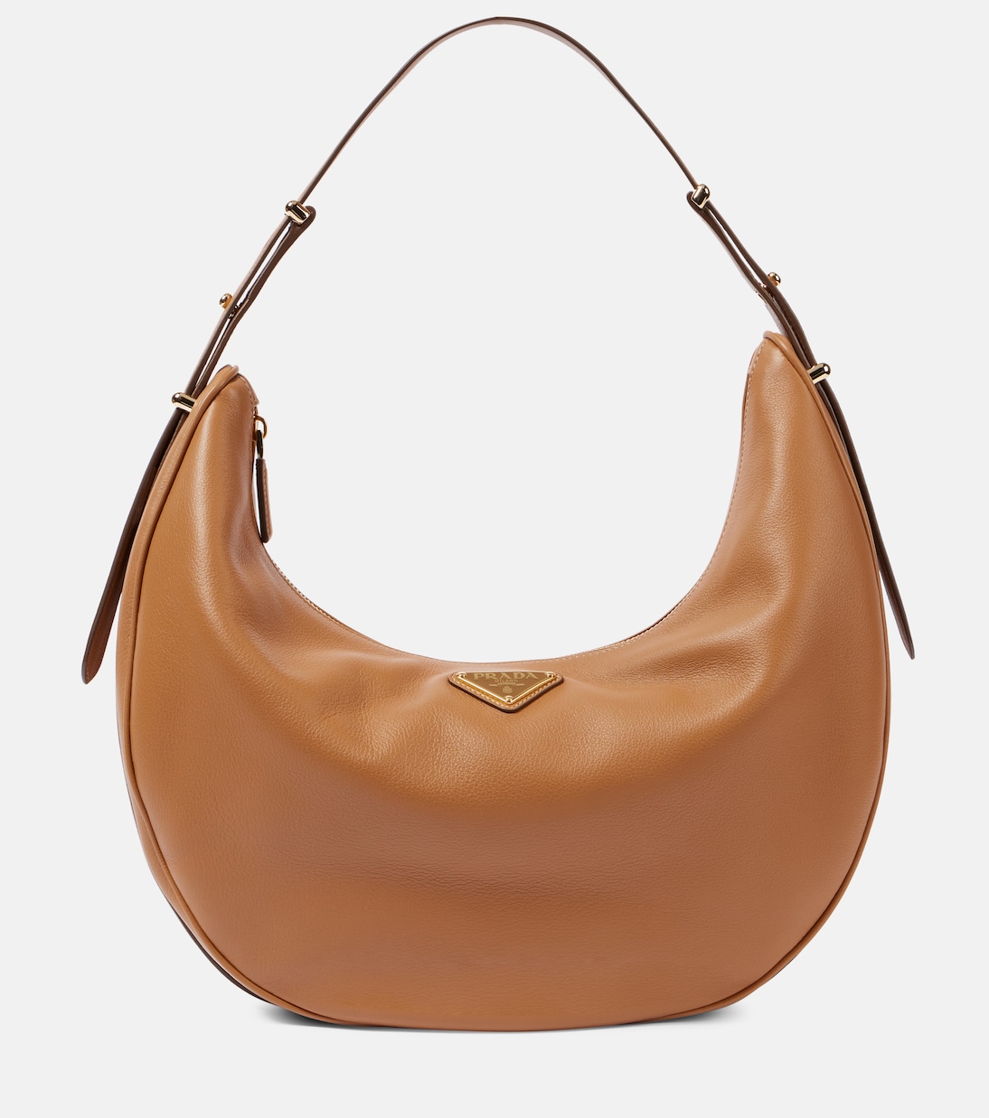 

Большая кожаная сумка через плечо Prada, Caramel