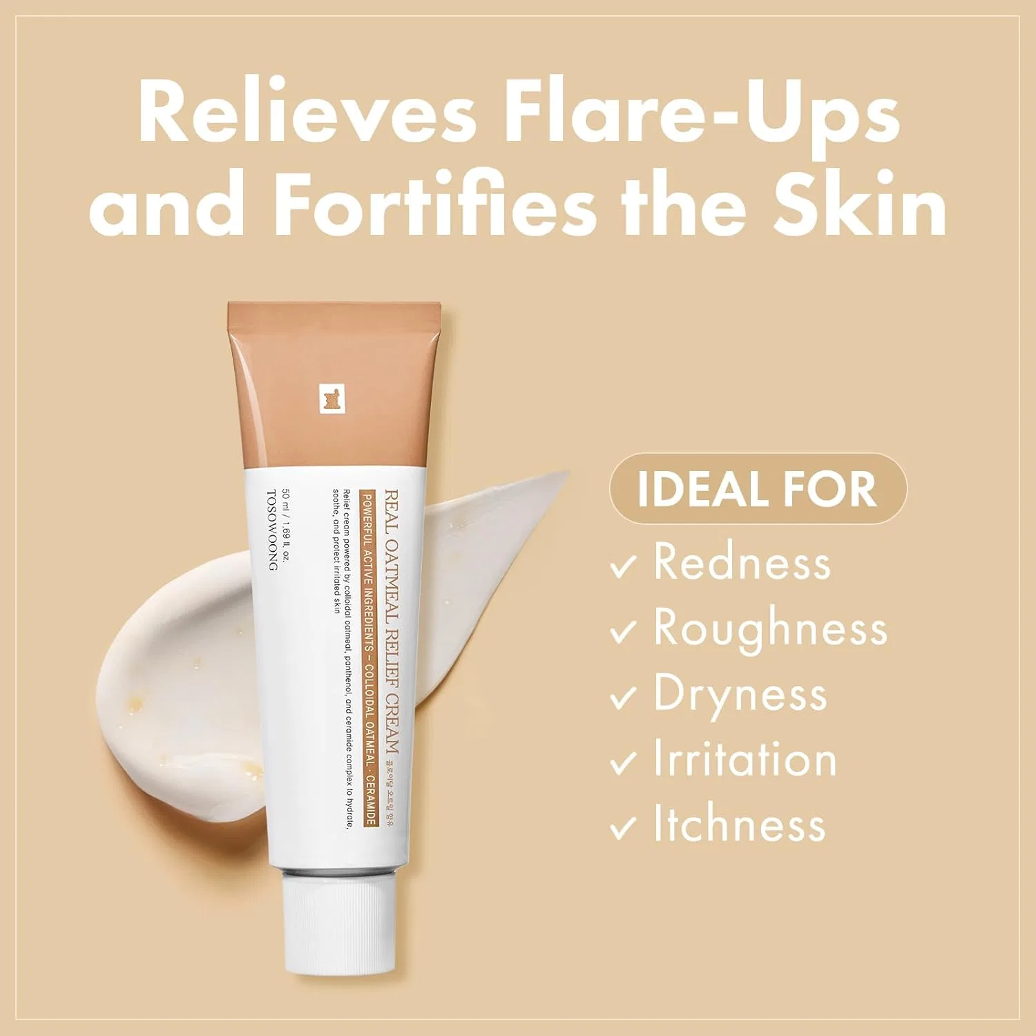 Крем для лица Tosowoong — Успокаивающий «Real Oatmeal Relief Cream» от — фото 2