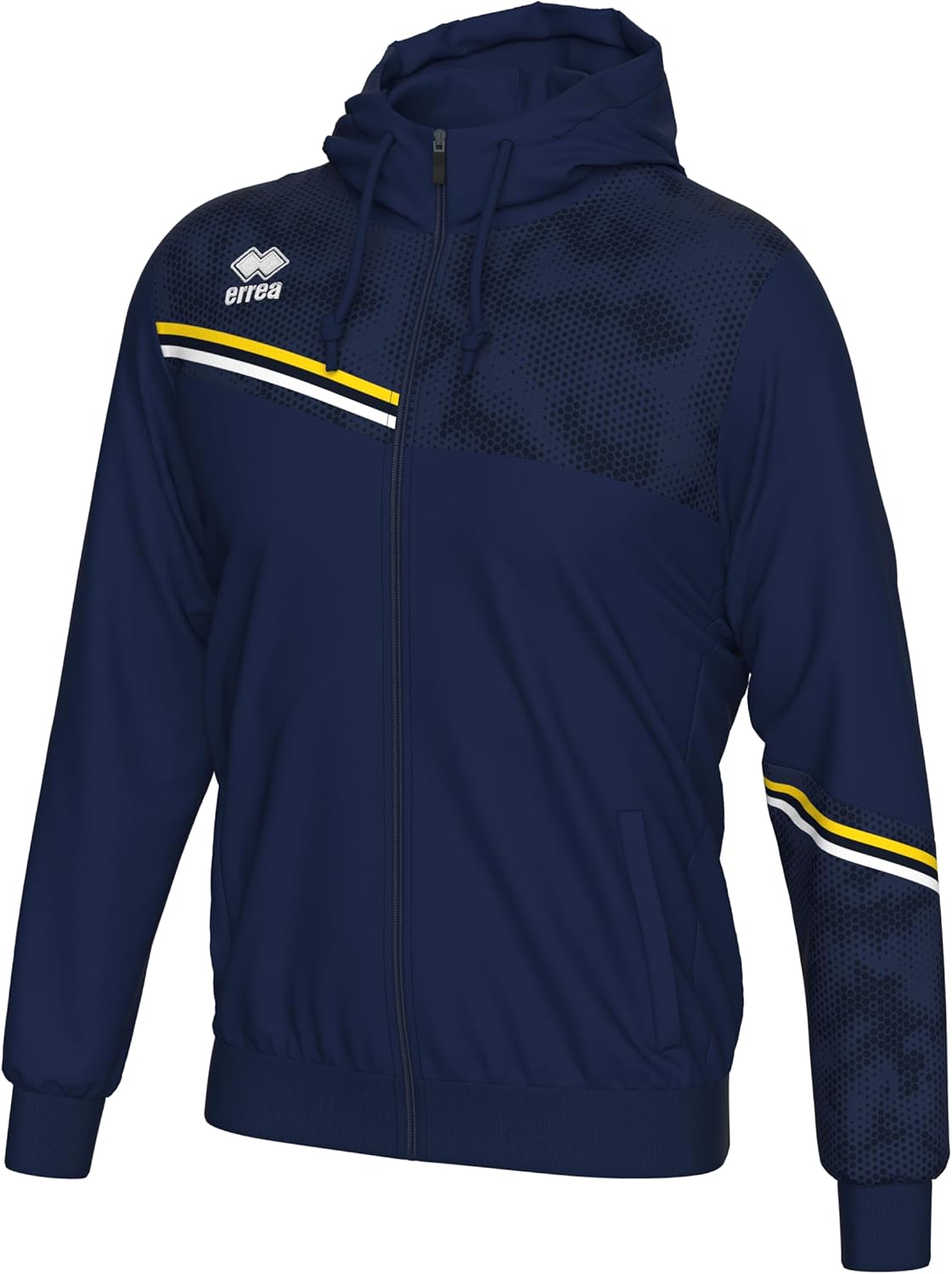 

Мужская толстовка на молнии ERREA с двухрядной отделкой, боковыми карманами на молнии и антистатическими свойствами, темно-синий/желтый/белый (размер M) HG0H0Z03480