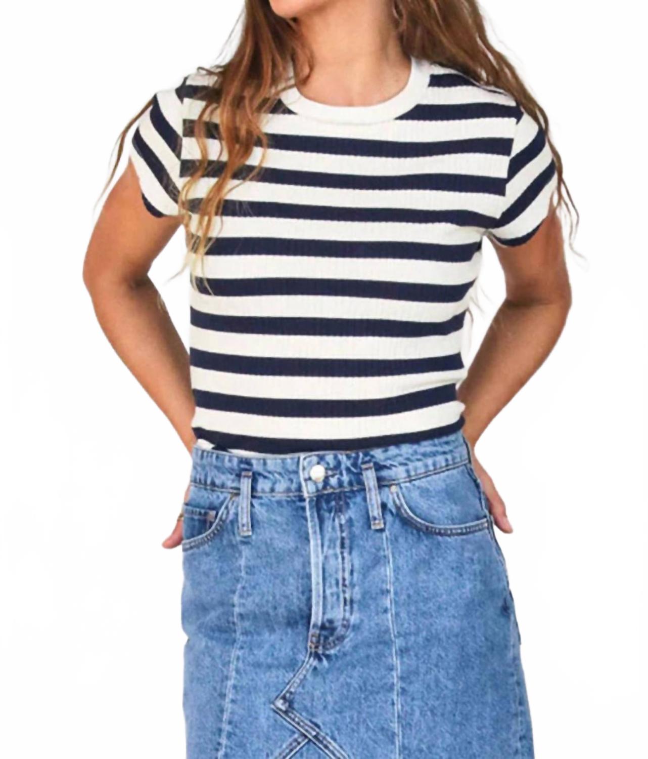 

Футболка Julia в синюю/сахарную полоску Perfectwhitetee, Navy/Sugar Stripe, Белый, Футболка Julia в синюю/сахарную полоску Perfectwhitetee, Navy/Sugar Stripe