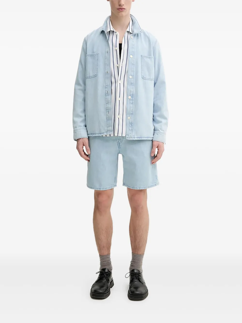 

Джинсовая рубашка с вышитым логотипом Marc O'Polo, синий