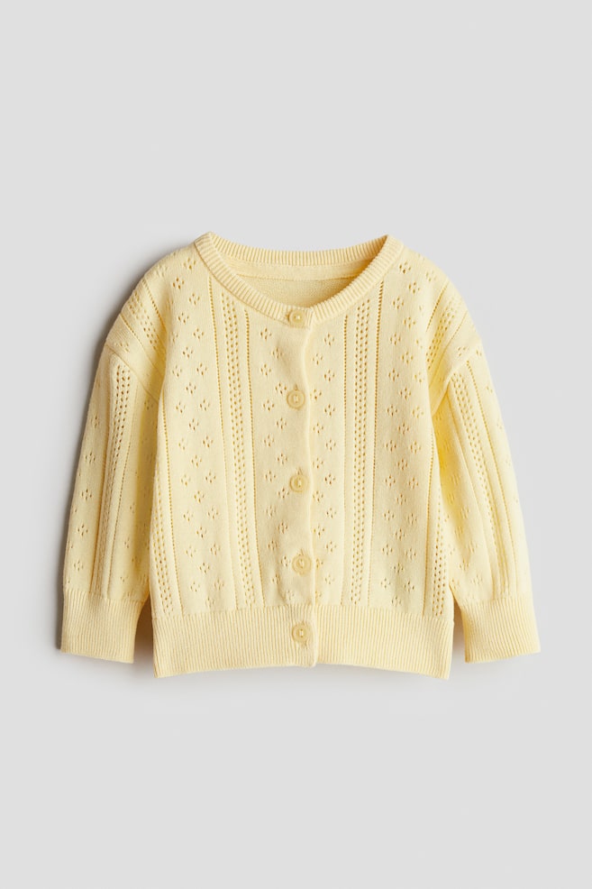 

Хлопковый кардиган с узором вязки H&M, желтый