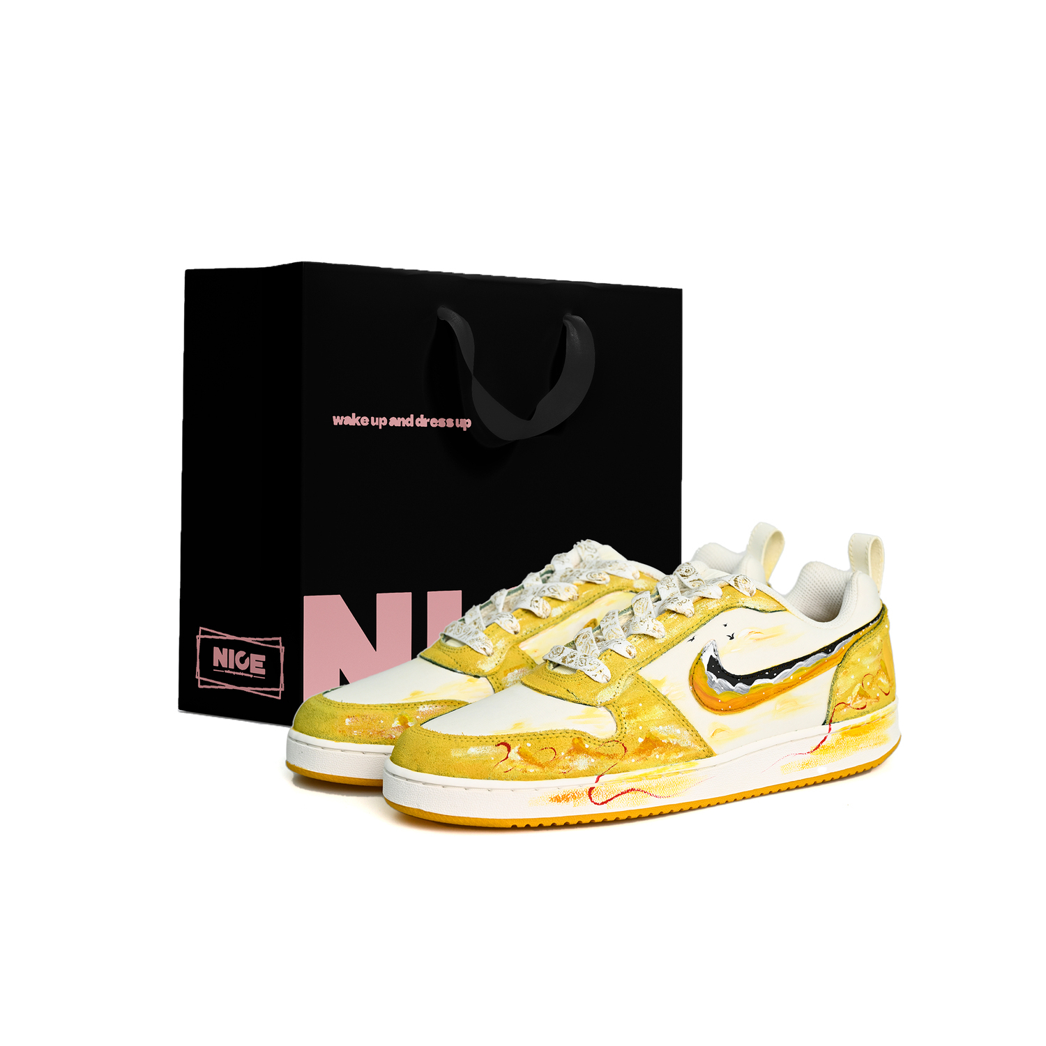 

Кроссовки для скейтбординга мужские low top Nike, желтый