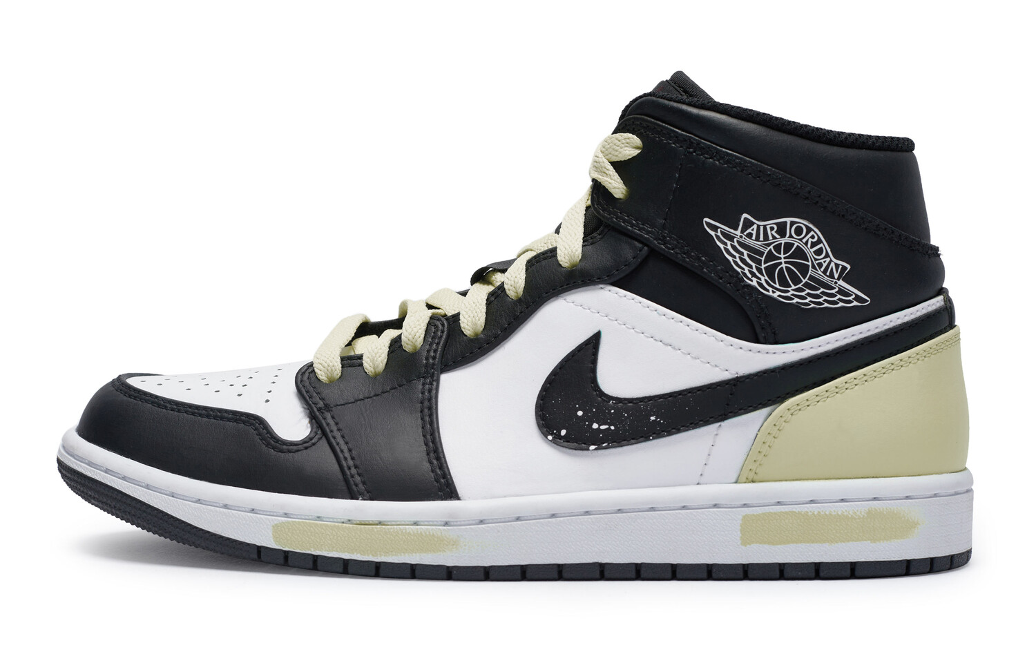 

Кроссовки Air Jordan 1 Vintage Basketball Shoes Men Mid-top Beige, желтый