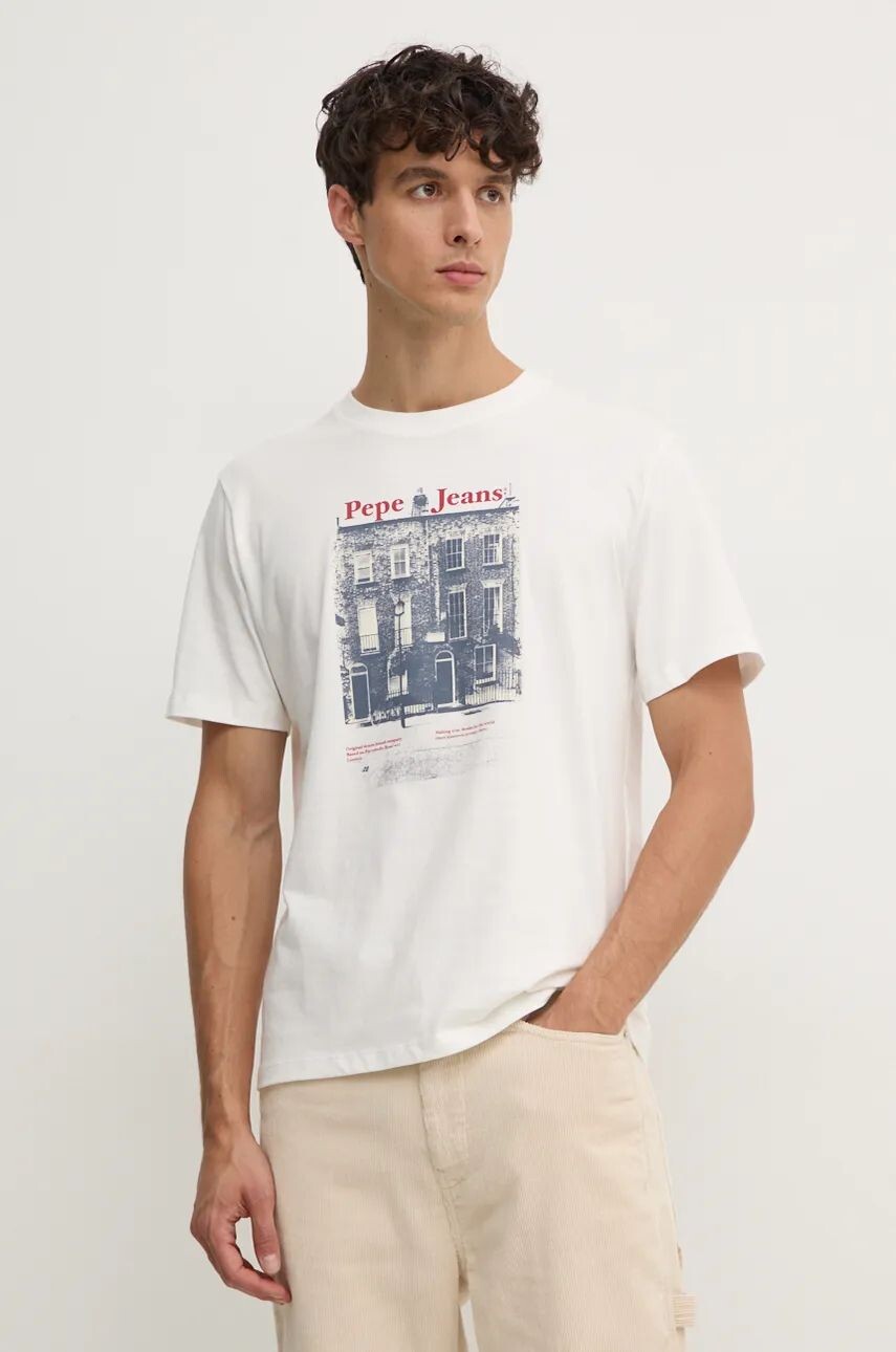 

Хлопковая футболка Pepe Jeans SOREN TEE, белый