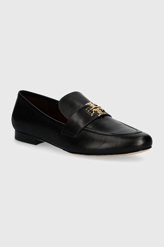 Кожаные мокасины Eleanor Loafer Tory Burch, черный