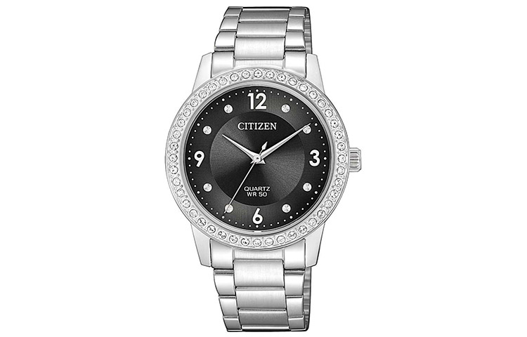 

CITIZEN Часы Quartz Movement Stainless Steel Strap Watch Women's Watch Black Dial, Black Dial