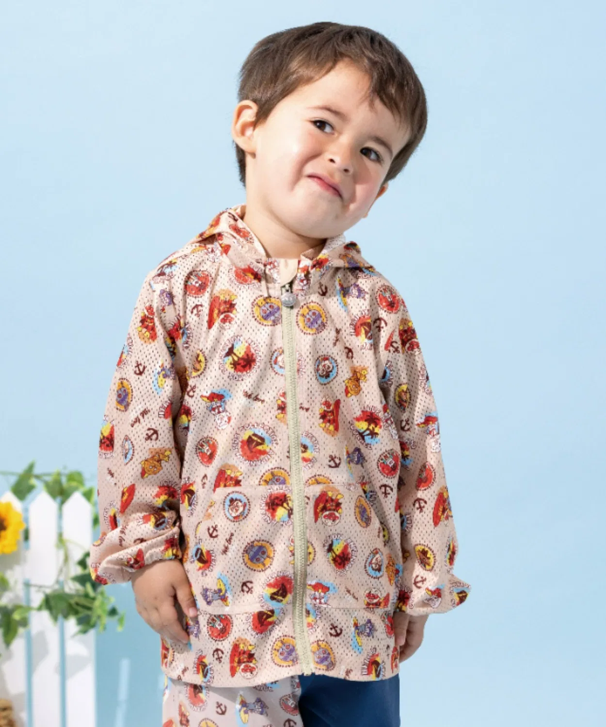 Детская парка с капюшоном Anpanman Kids Collection UV-защита, бежевая