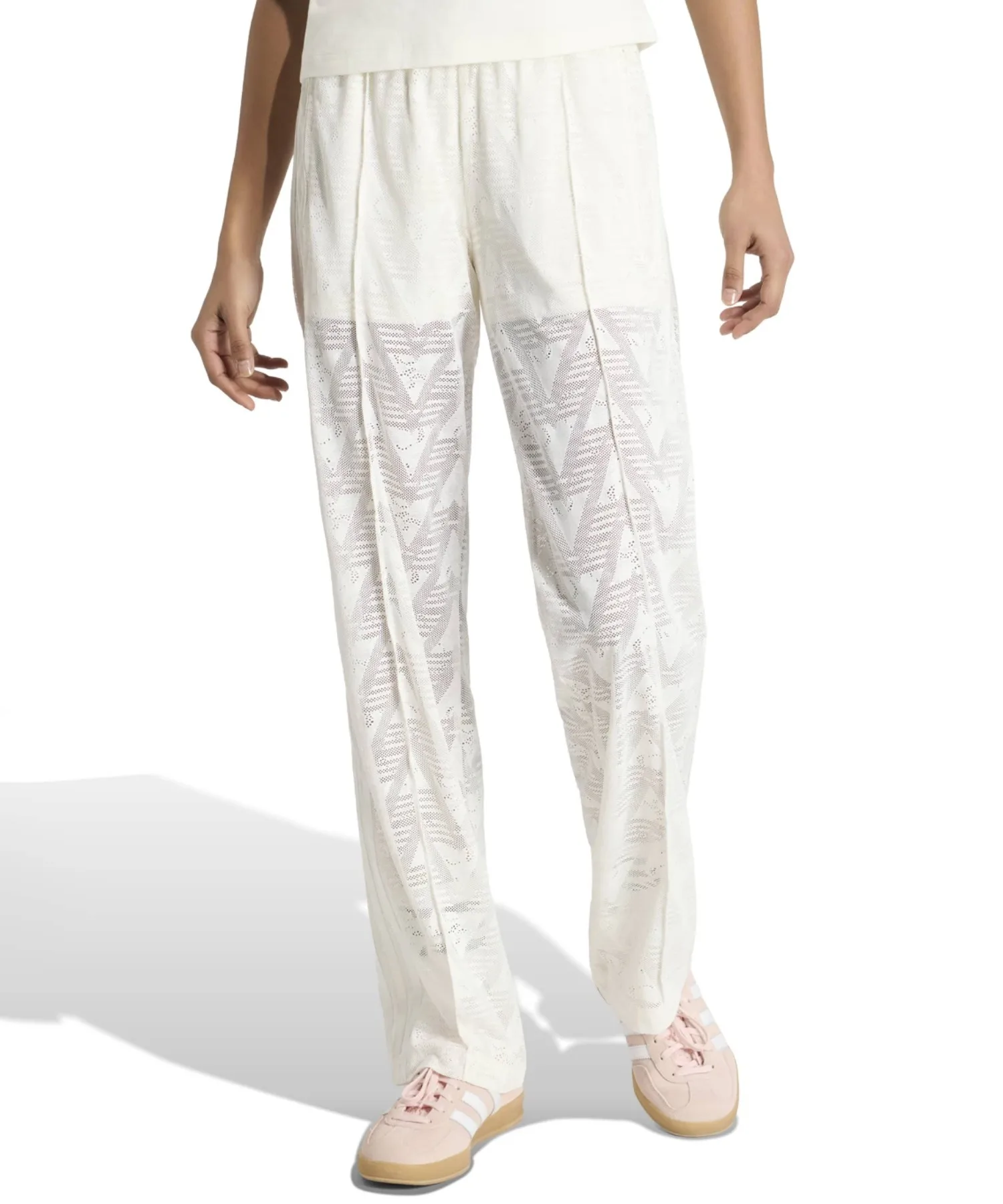 Женские брюки для бега с эластичным поясом adidas FIREBIRD CLASSIC LACE белые