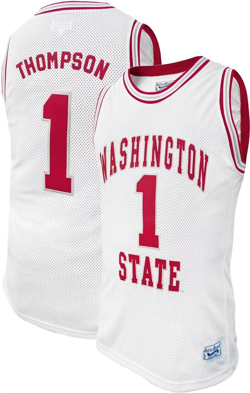 

Оригинальная Мужская Retro Brand белая баскетбольная майка Klay Thompson Washington State Cougars #1 в стиле ретро