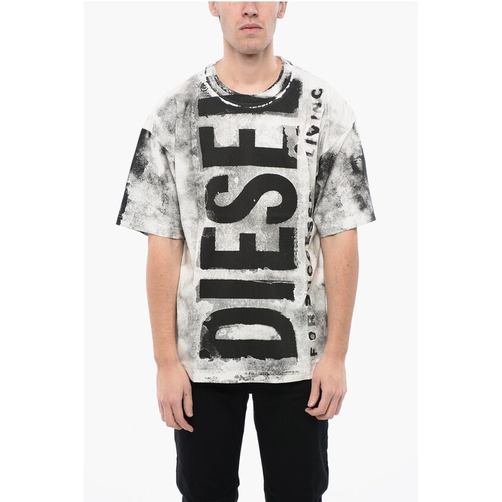 

Футболка RED TAG Cotton T-BOXT-BISC с круглым вырезом и фронтальной отделкой Diesel, Bicolor