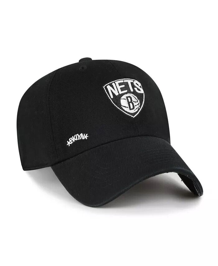 

Женская черная регулируемая шляпа Brooklyn Nets Confetti Undervisor Clean Up '47 Brand, черный