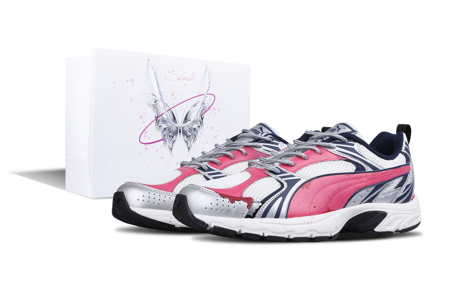 

Кроссовки Puma Milenio Lifestyle Shoes Unisex Low-top White/Pure Silver, розовый