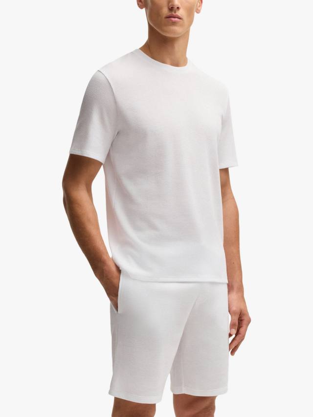 

Пижамная футболка с вафельной структурой HUGO BOSS, белый