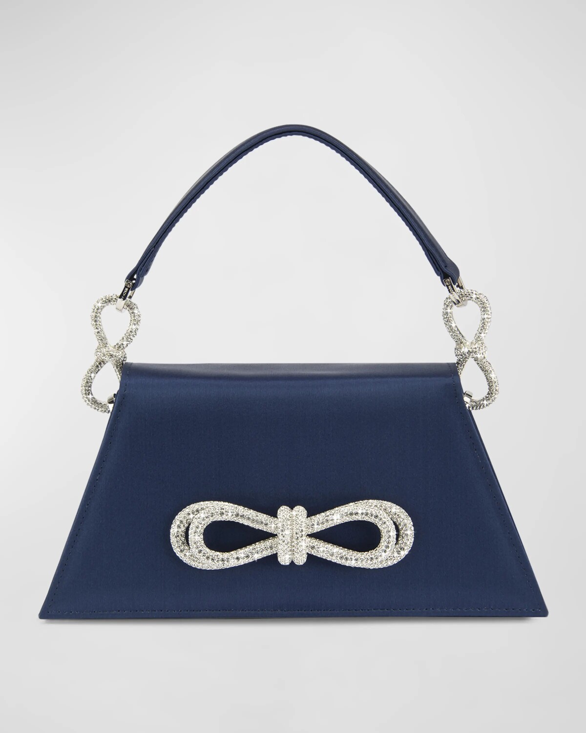 

Атласная сумка Samantha с ручкой сверху и бантом MACH & MACH, цвет Navy