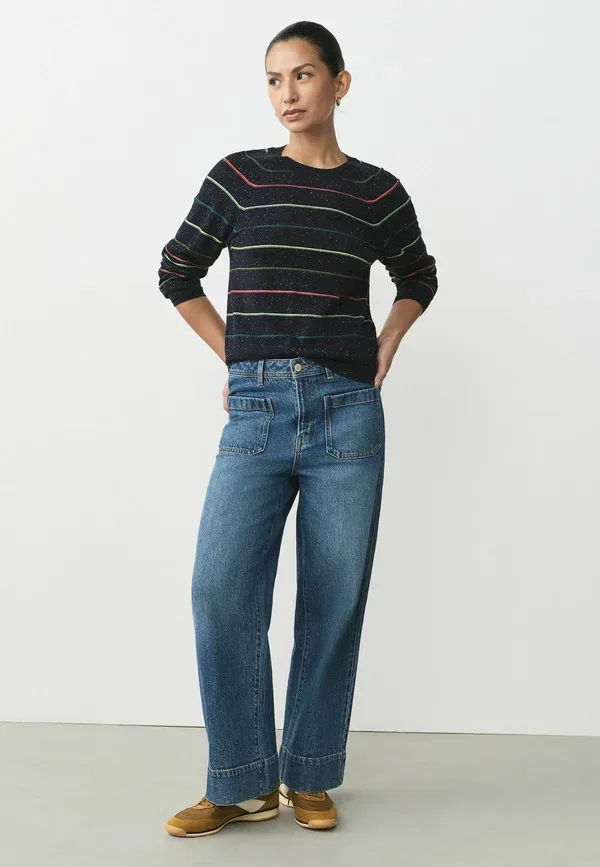 Джемпер Next, Petite fit soft touch crew neck jumper, радужная полоска — фото 2
