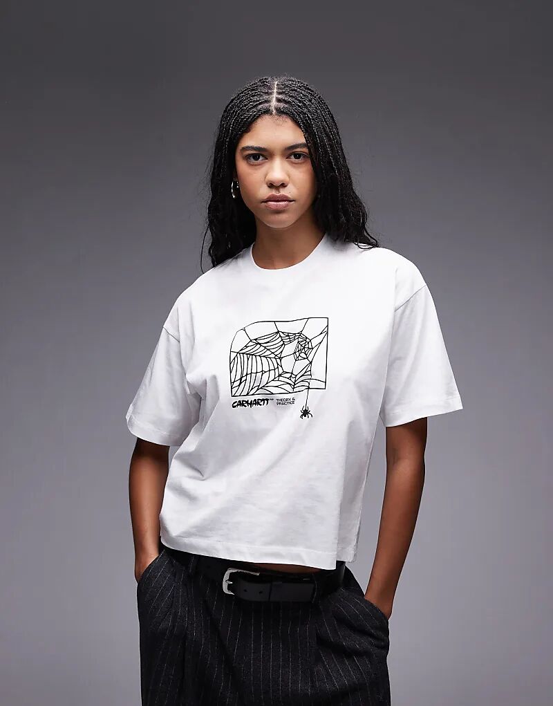 

Футболка Carhartt WIP с теорией и практикой, большого размера, белого цвета