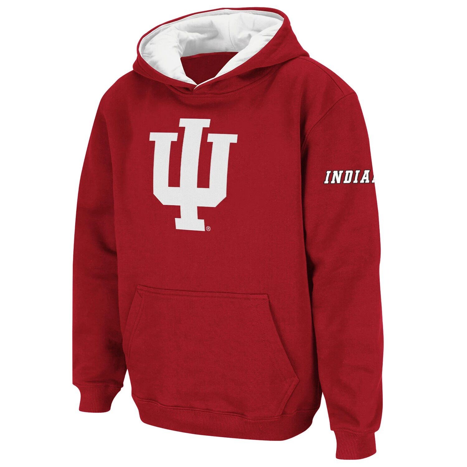 

Пуловер с капюшоном и большим логотипом Youth Stadium Athletic Crimson Indiana Hoosiers Unbranded