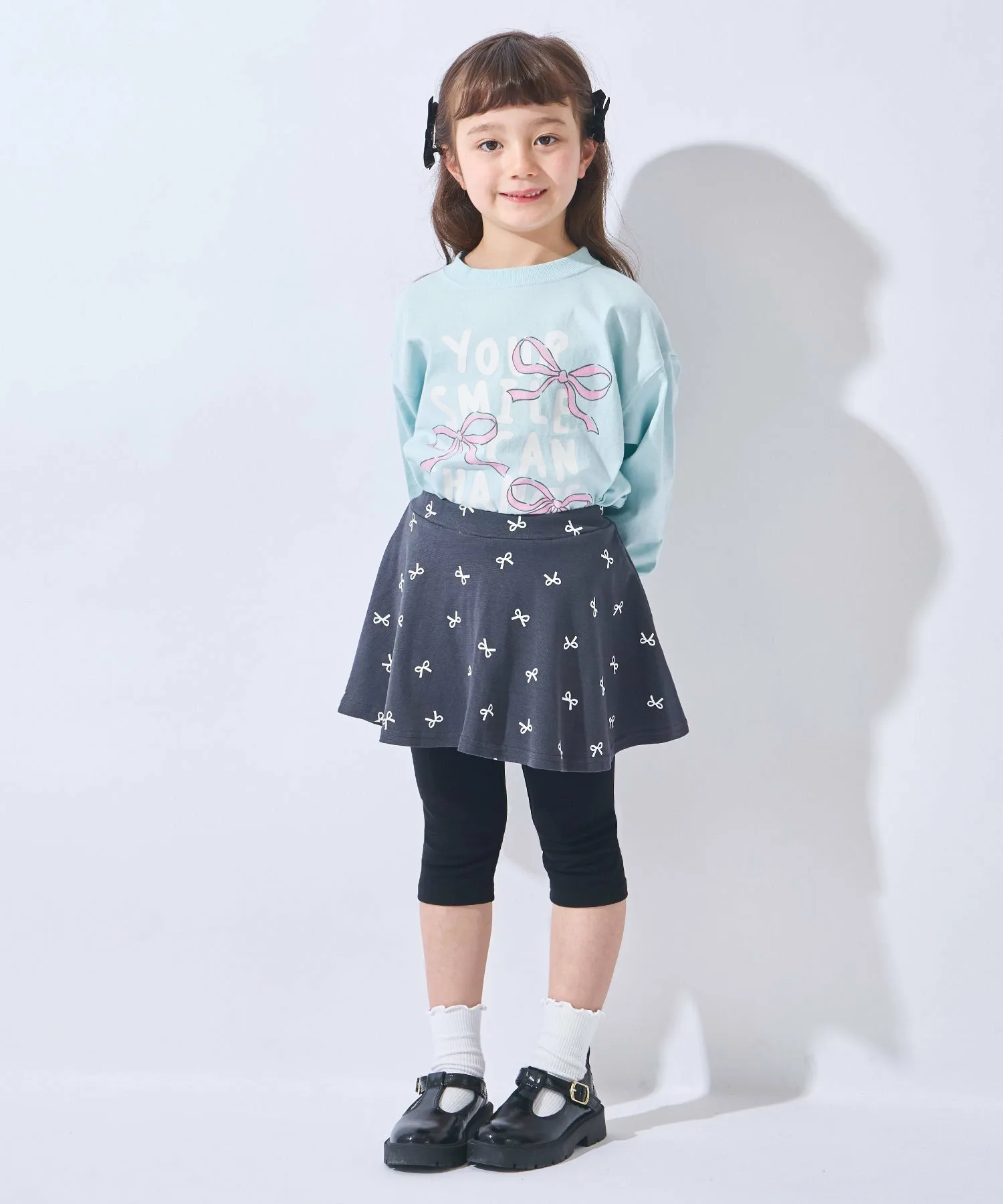 Юбка Юбки длиной 6 дюймов с принтом по всей поверхности Ever Closet, R. Charcoal (Ribbon Pattern) — фото 2