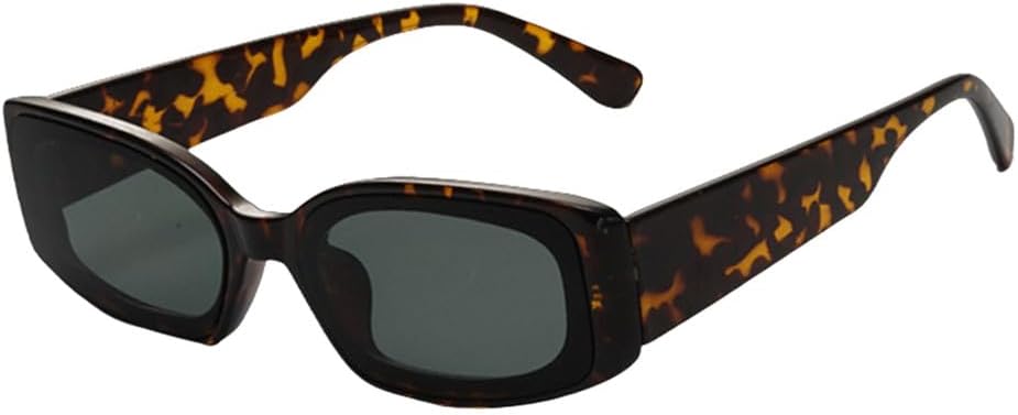 

Модные прямоугольные солнцезащитные очки ярких цветов для женщин, прозрачные, розовые, зеленые, синие, мужские, с защитой от УФ-излучения UV400 HVTVTLA, Leopard Grey Green