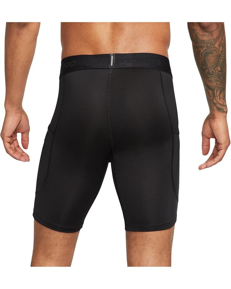 Шорты Nike Pro Dri-FIT Long Shorts, черный/белый — фото 2