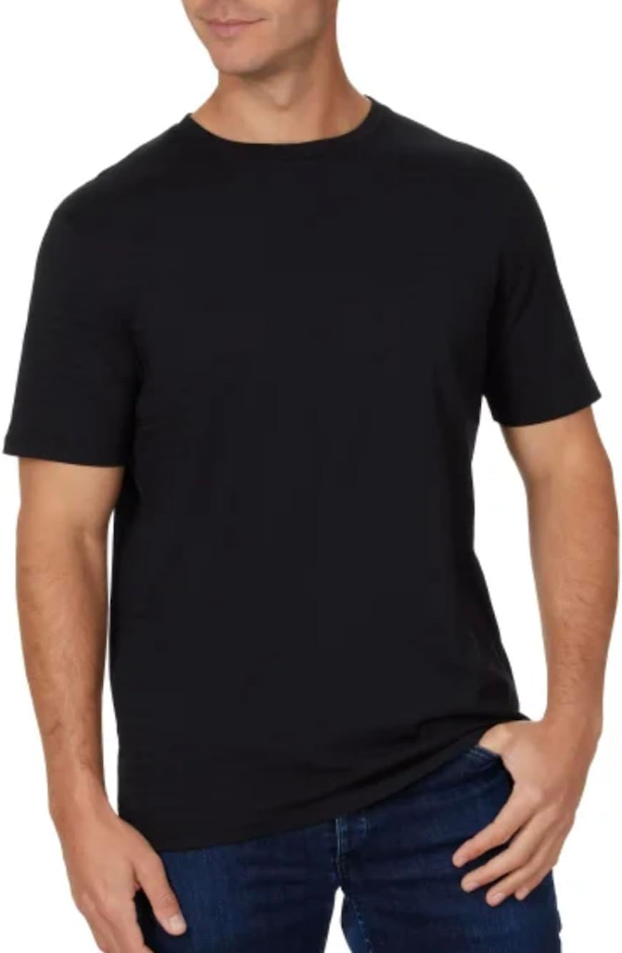 

Мужская хлопковая футболка Calvin Klein с круглым вырезом и коротким рукавом, 001 Black Beauty