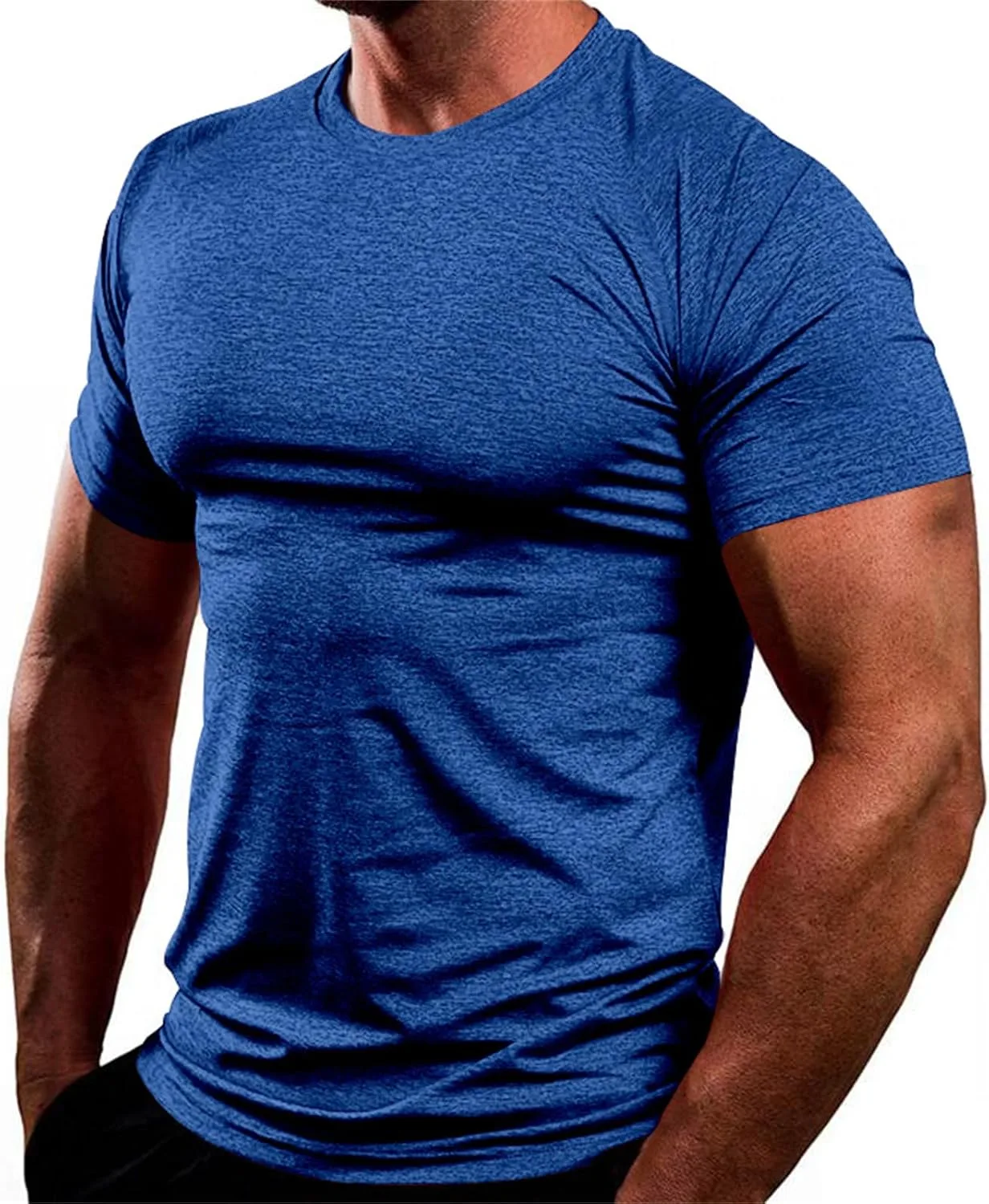 

Мужская футболка с коротким рукавом и воротником T Neck, Casual, Loose, Polo, Plain, Quick Dry, Sports, 2024 New