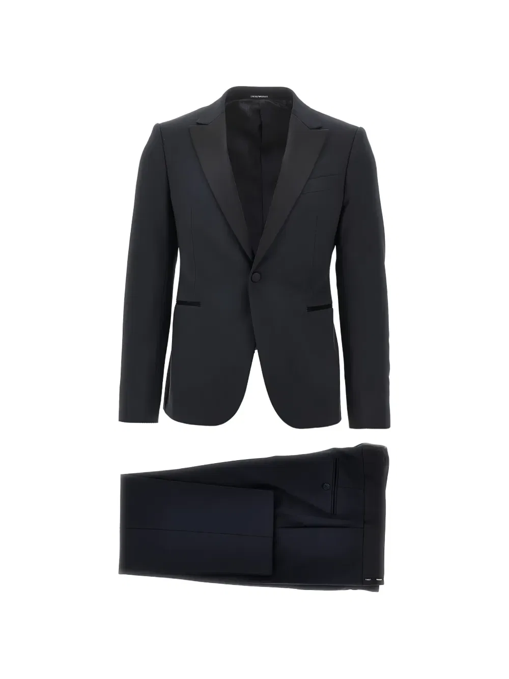Костюм с атласными лацканами Emporio Armani, синий