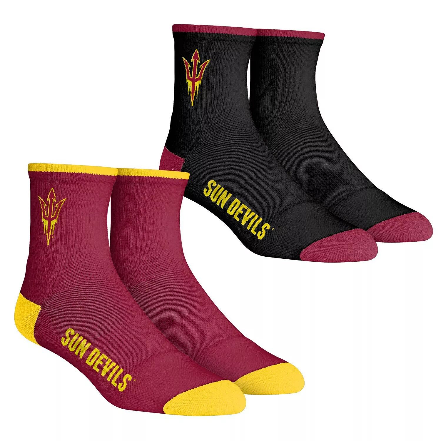 

Комплект из 2 носков Youth Rock Em Socks штата Аризона Sun Devils Core Team, комплект из 2 носков длиной четверть длины Unbranded