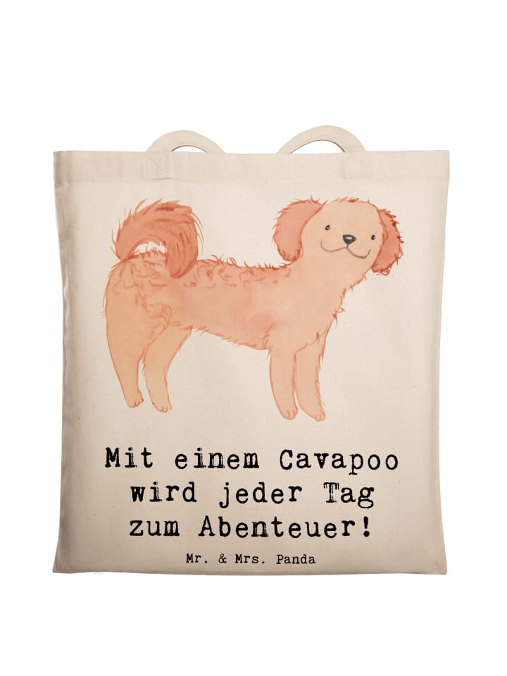 

Mr. & Mrs. Panda Сумка-шоппер Cavapoo Adventure с надписью, кремового цвета