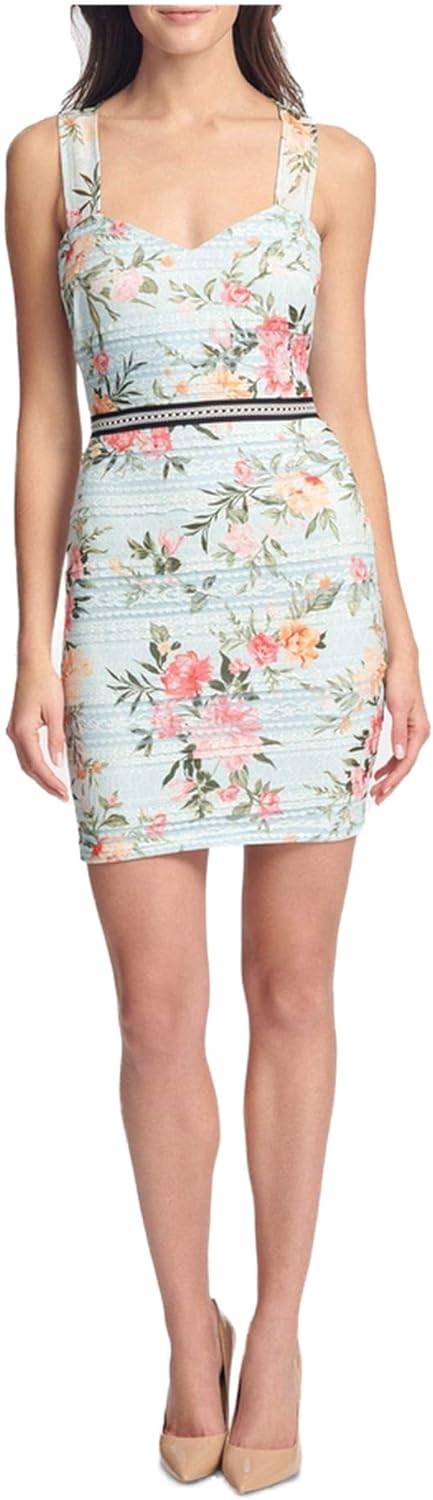

GUESS Женское платье-футляр с принтом и кружевом Contemporary, Aqua Multi