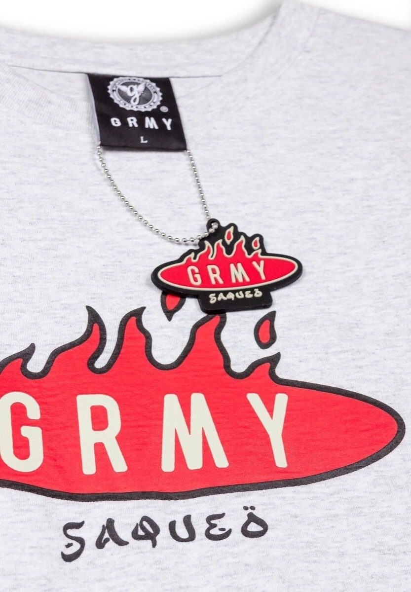 

Футболка с принтом BURN FLAMES REGULAR Grimey, серый