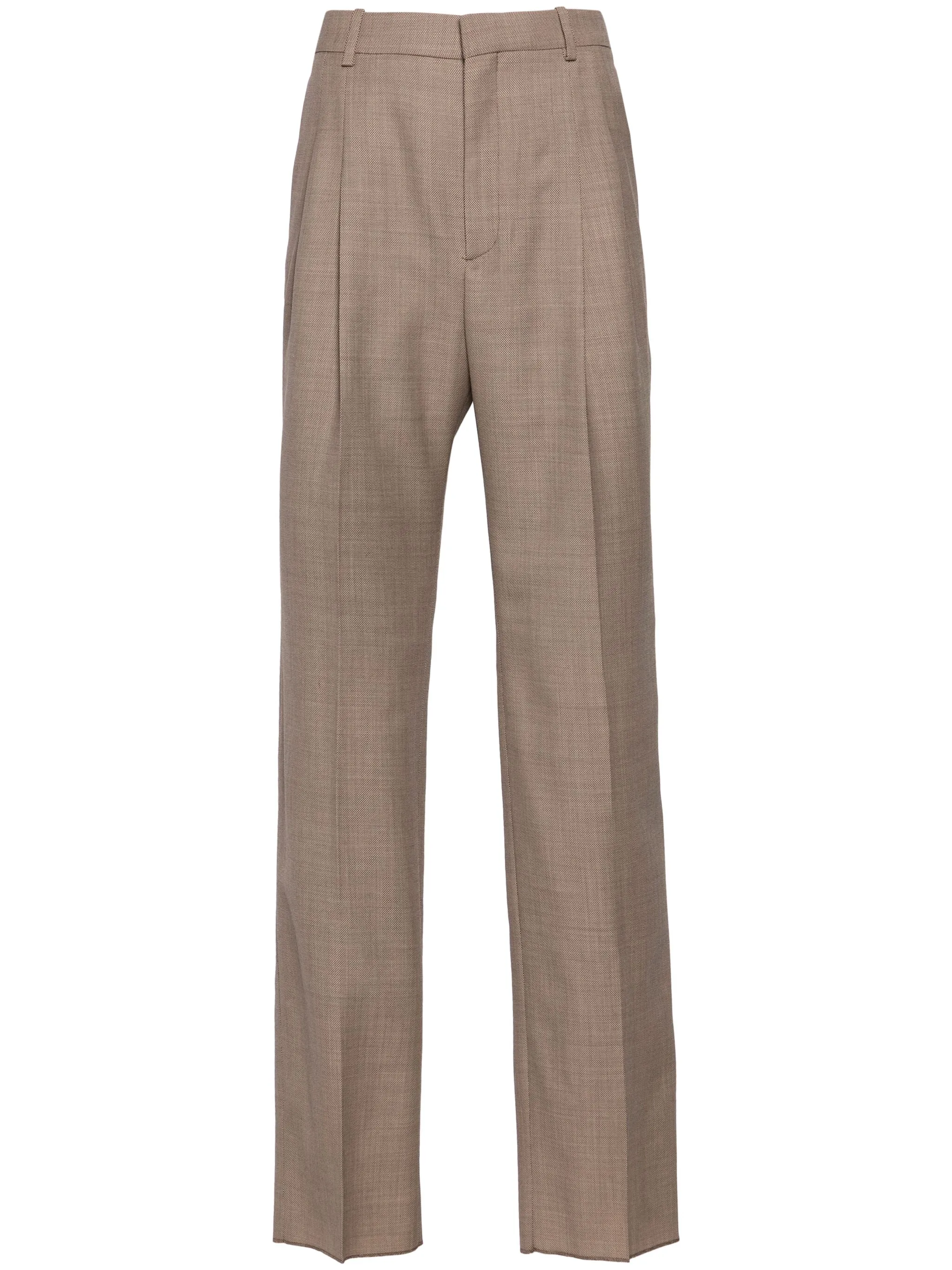 

Шерстяные брюки со складками Saint Laurent, бежевый