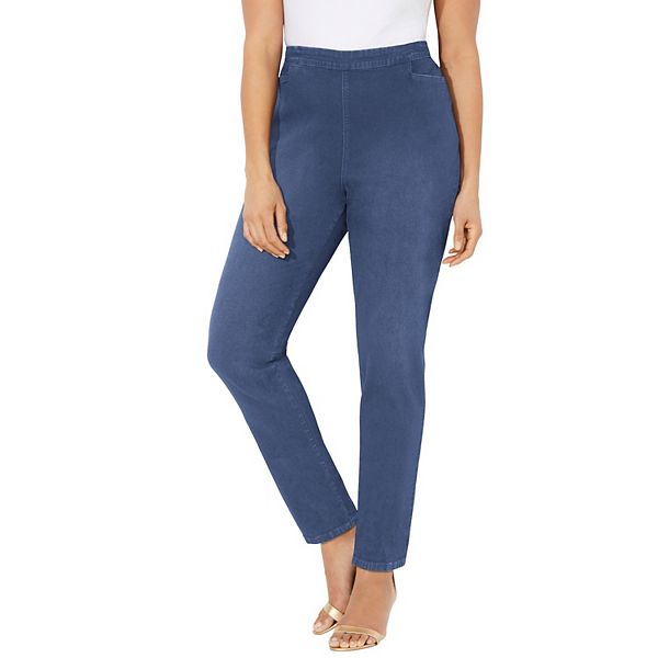 

Женские брюки прямого кроя plus size petite Catherines, Medium Wash