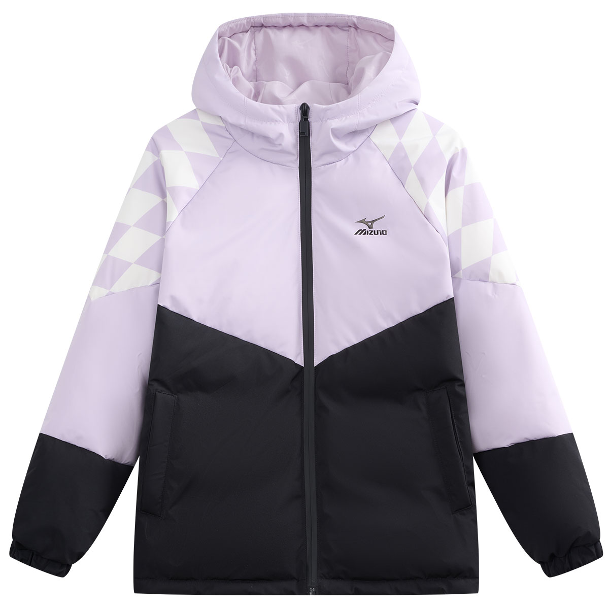 Детская пуховая куртка светло-фиолетовая Mizuno — фото 2