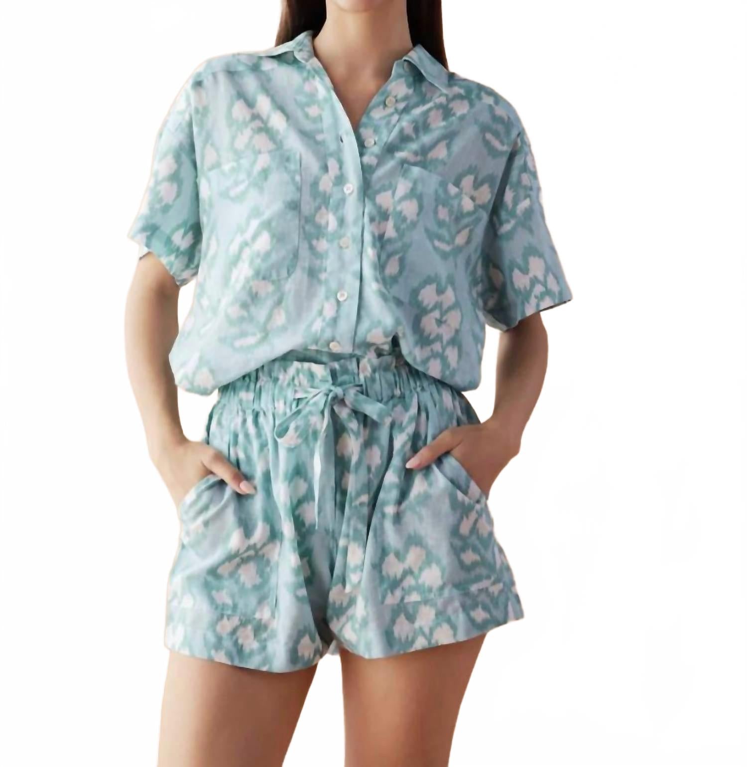 

Рубашка с пуговицами Florence Button Down Shirt In Millie Bora Bora OMIKA, millie bora bora