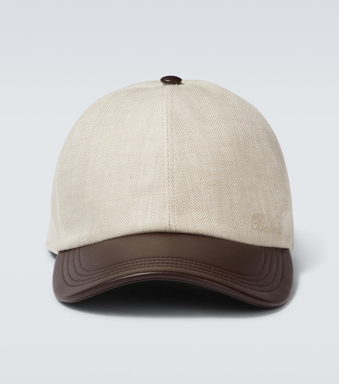 

Бейсболка с отделкой из льняной кожи Berluti, Shades Of Beige