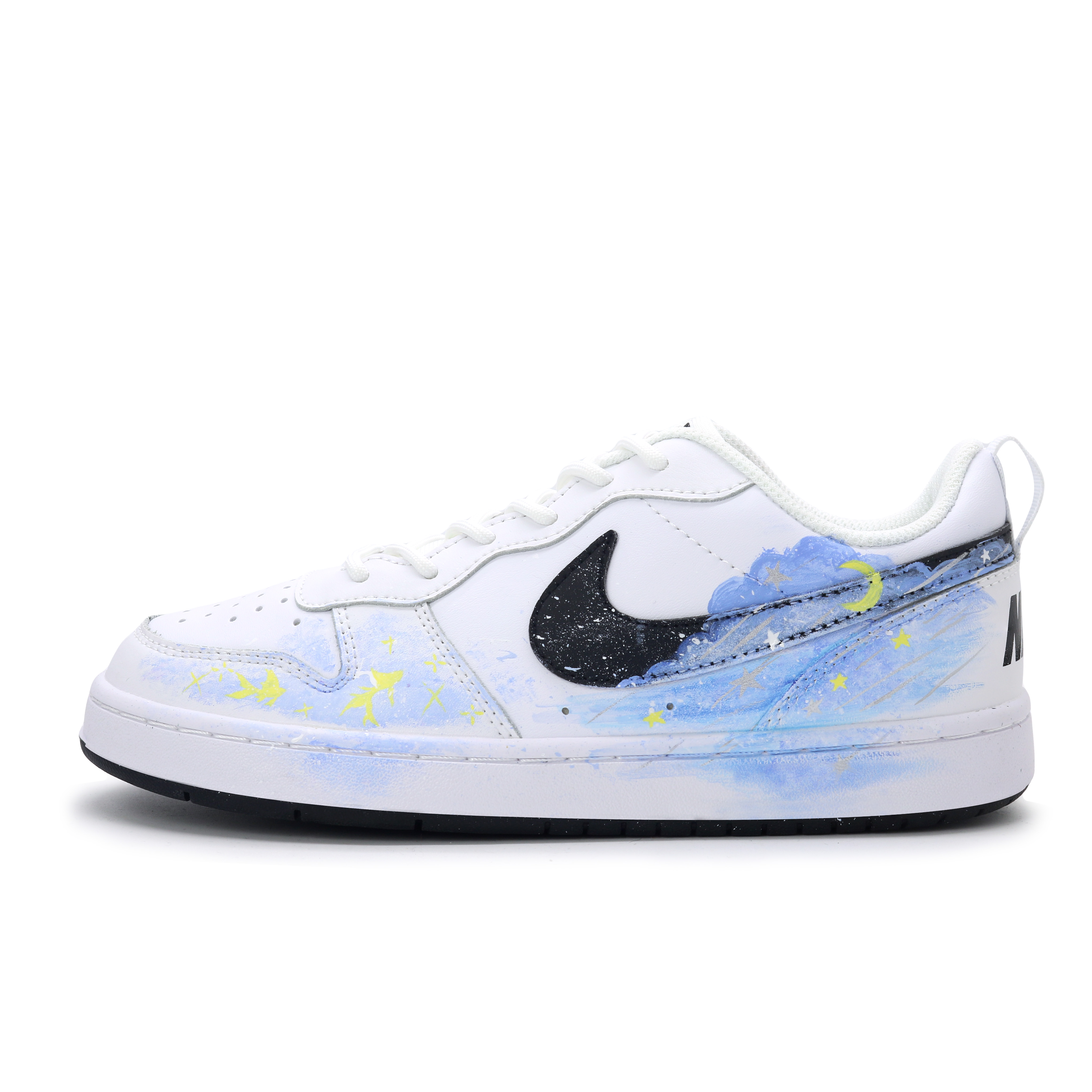

Детские скейтерские кроссовки Court Borough для младших школьников Nike, синий/белый/черный/желтый