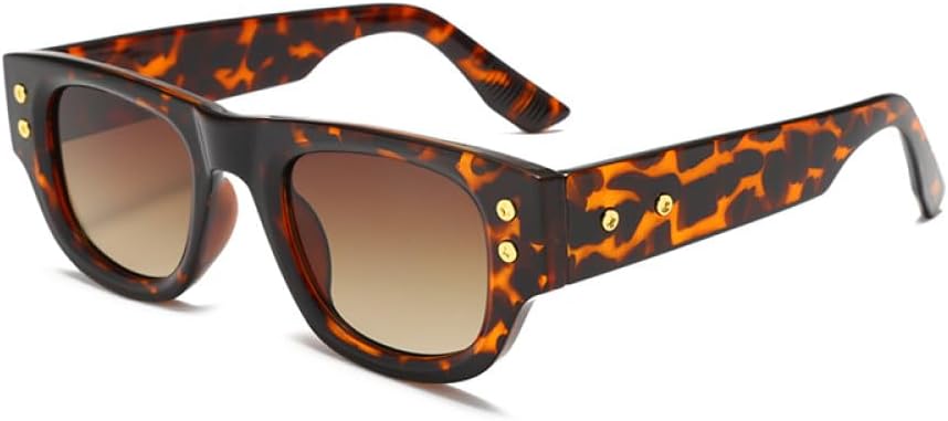 

Винтажные солнцезащитные очки для мужчин в стиле панк-ретро, ​​женские солнцезащитные очки с заклепками и широкими дужками, защита от УФ-излучения UV400 LANGSER, Hawksbill Tea