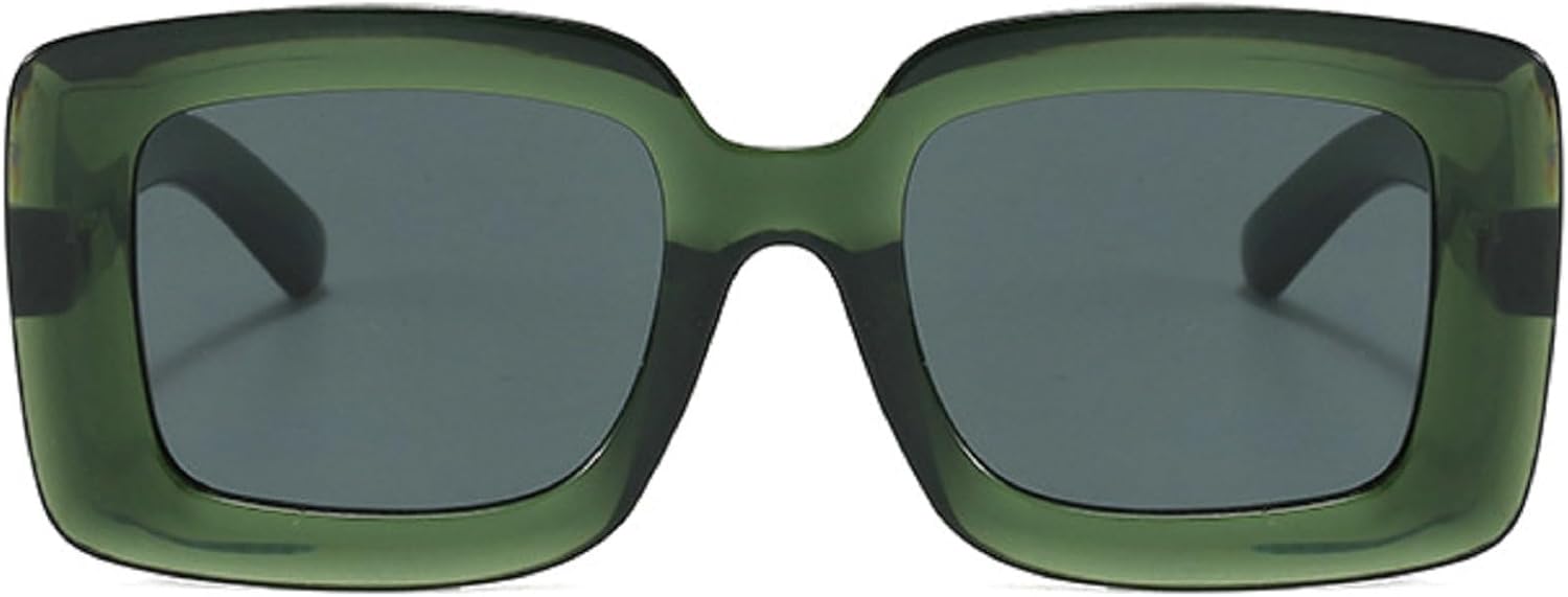 

Классические ретро-солнцезащитные очки квадратной формы для женщин и мужчин в стиле 80-х и 90-х годов. Модные солнцезащитные очки с защитой от УФ-излучения mincl, Green