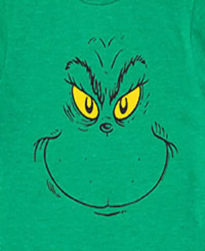 Футболка с изображением лица Гринча от Big Boys The Grinch Hybrid, зеленый — фото 3