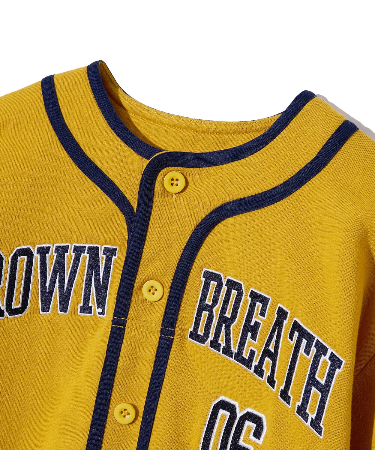 Детский свитшот в стиле бейсбольной майки жёлтый от Brownbreath Kids — фото 4
