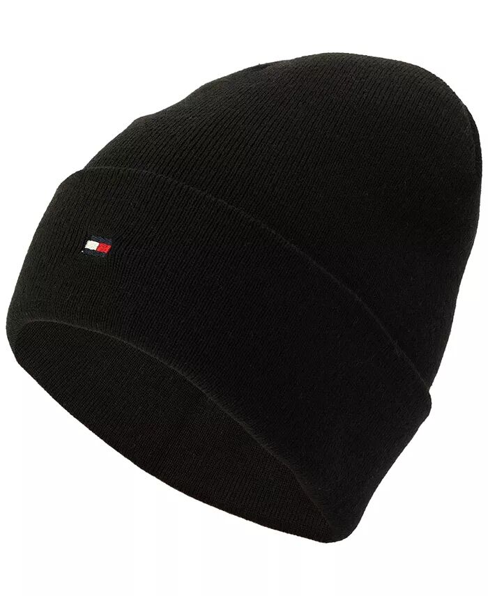 

Мужская шапка с вышитым флагом и двумя манжетами Tommy Hilfiger, черный