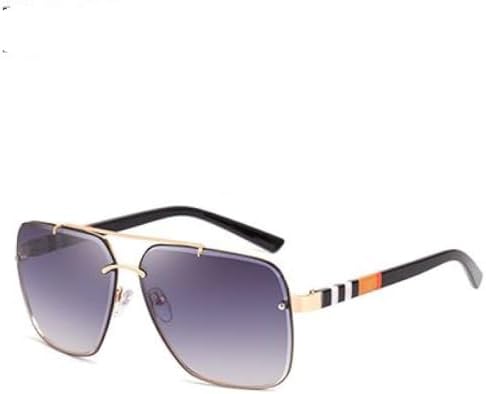 

Квадратные солнцезащитные очки без оправы для мужчин, модные ретро-очки без оправы для женщин, винтажные солнцезащитные очки с защитой от УФ-излучения UV400 MTZJH, Golddoublegray